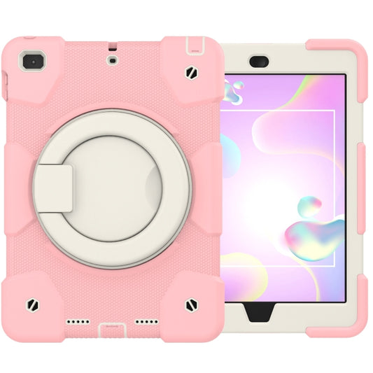 For iPad 9.7 2018 Silicone + PC Full Body Protection Tablet Case With Holder & Strap(Pink) - iPad 9.7 (2018) & (2017) Cases by buy2fix | Online Shopping UK | buy2fix