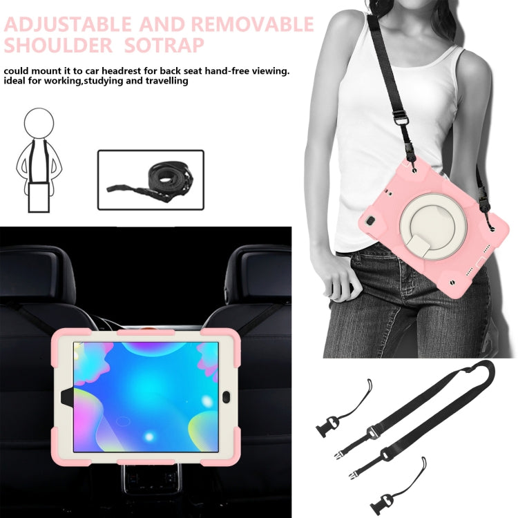 For iPad 9.7 2018 Silicone + PC Full Body Protection Tablet Case With Holder & Strap(Pink) - iPad 9.7 (2018) & (2017) Cases by buy2fix | Online Shopping UK | buy2fix