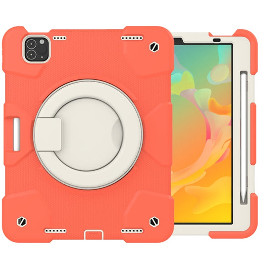 For iPad Pro 11 2020/Pro 11 2018/Air 2020/Air 2022 Silicone + PC Full Body Protection Tablet Case With Holder & Strap(Orange) - iPad Air (2022) / (2020) 10.9 Cases by buy2fix | Online Shopping UK | buy2fix