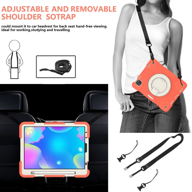 For iPad Pro 11 2020/Pro 11 2018/Air 2020/Air 2022 Silicone + PC Full Body Protection Tablet Case With Holder & Strap(Orange) - iPad Air (2022) / (2020) 10.9 Cases by buy2fix | Online Shopping UK | buy2fix