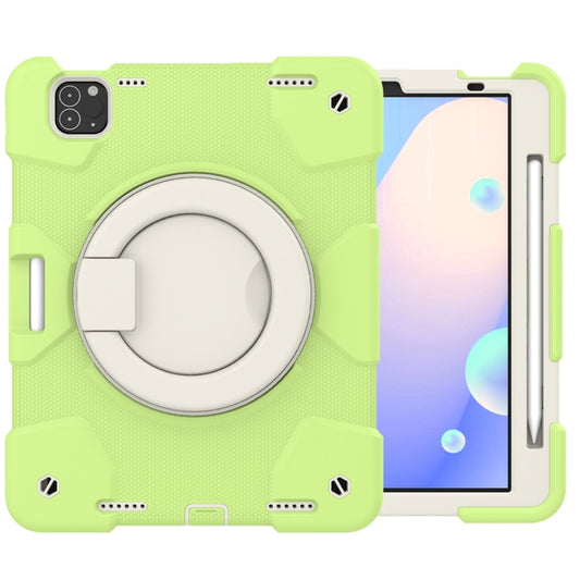 For iPad Pro 11 2020/Pro 11 2018/Air 2020/Air 2022 Silicone + PC Full Body Protection Tablet Case With Holder & Strap(Green) - iPad Air (2022) / (2020) 10.9 Cases by buy2fix | Online Shopping UK | buy2fix