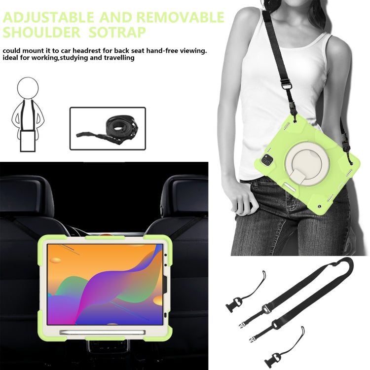 For iPad Pro 11 2020/Pro 11 2018/Air 2020/Air 2022 Silicone + PC Full Body Protection Tablet Case With Holder & Strap(Green) - iPad Air (2022) / (2020) 10.9 Cases by buy2fix | Online Shopping UK | buy2fix