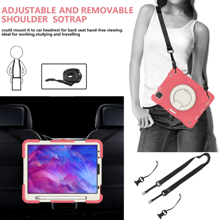 For iPad Pro 11 2020/Pro 11 2018/Air 2020/Air 2022 Silicone + PC Full Body Protection Tablet Case With Holder & Strap(Red) - iPad Air (2022) / (2020) 10.9 Cases by buy2fix | Online Shopping UK | buy2fix