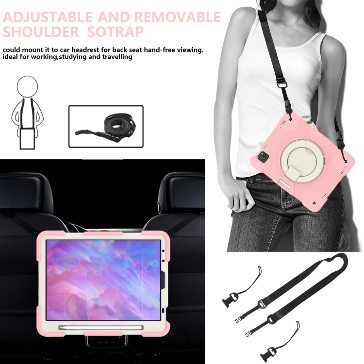 For iPad Pro 11 2020/Pro 11 2018/Air 2020/Air 2022 Silicone + PC Full Body Protection Tablet Case With Holder & Strap(Pink) - iPad Air (2022) / (2020) 10.9 Cases by buy2fix | Online Shopping UK | buy2fix