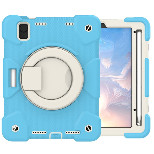 For iPad mini 2021 Silicone + PC Full Body Protection Tablet Case With Holder & Strap(Sky Blue) - iPad mini 6 Cases by buy2fix | Online Shopping UK | buy2fix