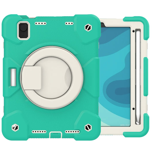 For iPad mini 2021 Silicone + PC Full Body Protection Tablet Case With Holder & Strap(Mint Green) - iPad mini 6 Cases by buy2fix | Online Shopping UK | buy2fix