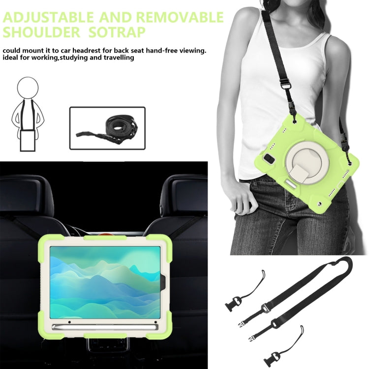 For iPad mini 2021 Silicone + PC Full Body Protection Tablet Case With Holder & Strap(Green) - iPad mini 6 Cases by buy2fix | Online Shopping UK | buy2fix