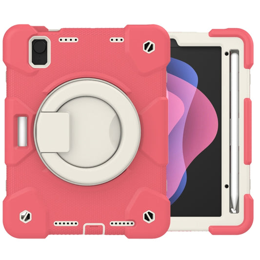 For iPad mini 2021 Silicone + PC Full Body Protection Tablet Case With Holder & Strap(Red) - iPad mini 6 Cases by buy2fix | Online Shopping UK | buy2fix