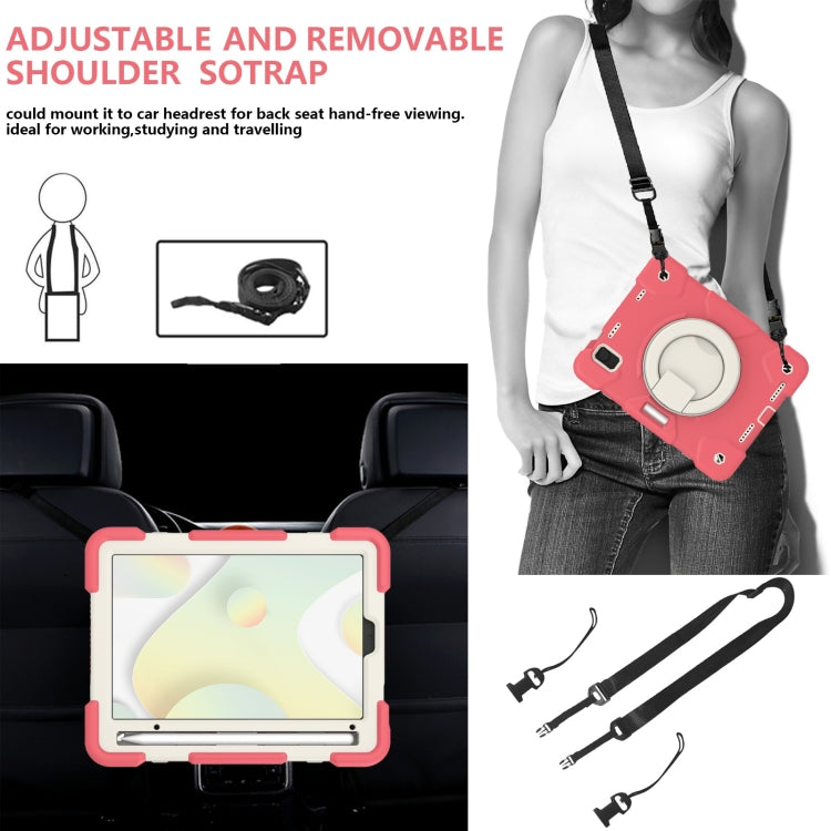 For iPad mini 2021 Silicone + PC Full Body Protection Tablet Case With Holder & Strap(Red) - iPad mini 6 Cases by buy2fix | Online Shopping UK | buy2fix