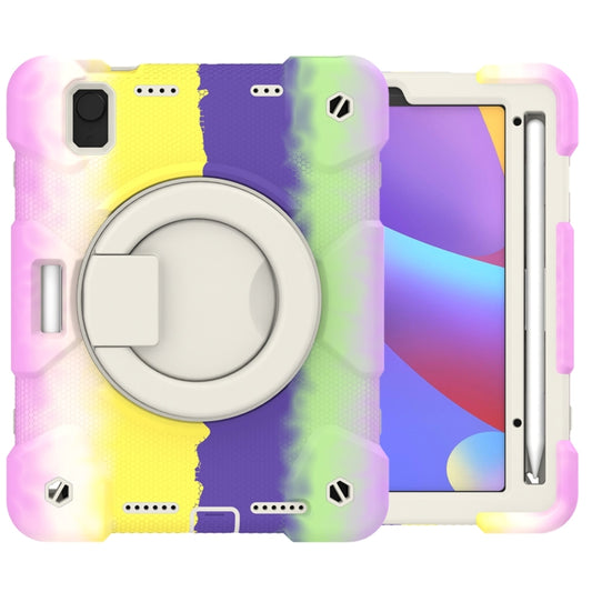 For iPad mini 2021 Silicone + PC Full Body Protection Tablet Case With Holder & Strap(Colorful Purple) - iPad mini 6 Cases by buy2fix | Online Shopping UK | buy2fix