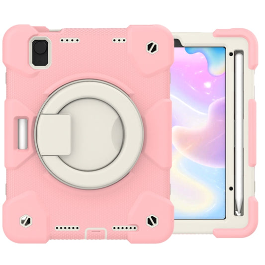 For iPad mini 2021 Silicone + PC Full Body Protection Tablet Case With Holder & Strap(Pink) - iPad mini 6 Cases by buy2fix | Online Shopping UK | buy2fix