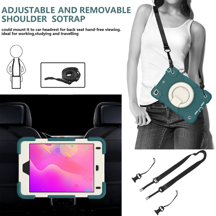 For iPad mini 4 2015/mini 2019 Silicone + PC Full Body Protection Tablet Case With Holder & Strap(Dark Green) - iPad mini (2019) / mini 5 Cases by buy2fix | Online Shopping UK | buy2fix