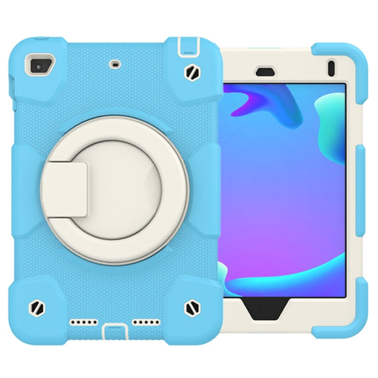 For iPad mini 4 2015/mini 2019 Silicone + PC Full Body Protection Tablet Case With Holder & Strap(Sky Blue) - iPad mini (2019) / mini 5 Cases by buy2fix | Online Shopping UK | buy2fix