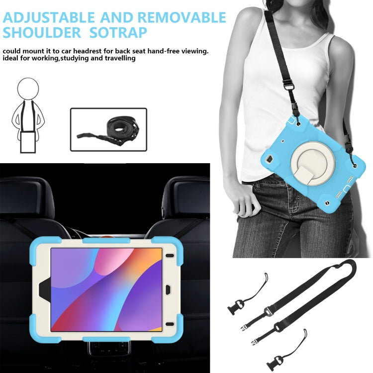 For iPad mini 4 2015/mini 2019 Silicone + PC Full Body Protection Tablet Case With Holder & Strap(Sky Blue) - iPad mini (2019) / mini 5 Cases by buy2fix | Online Shopping UK | buy2fix