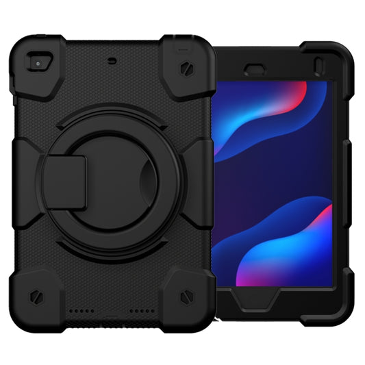 For iPad mini 4 2015/mini 2019 Silicone + PC Full Body Protection Tablet Case With Holder & Strap(Black) - iPad mini (2019) / mini 5 Cases by buy2fix | Online Shopping UK | buy2fix