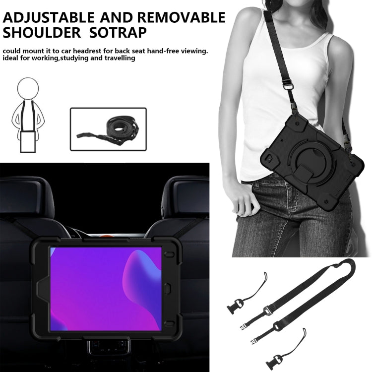 For iPad mini 4 2015/mini 2019 Silicone + PC Full Body Protection Tablet Case With Holder & Strap(Black) - iPad mini (2019) / mini 5 Cases by buy2fix | Online Shopping UK | buy2fix