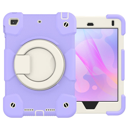 For iPad mini 4 2015/mini 2019 Silicone + PC Full Body Protection Tablet Case With Holder & Strap(Purple) - iPad mini (2019) / mini 5 Cases by buy2fix | Online Shopping UK | buy2fix