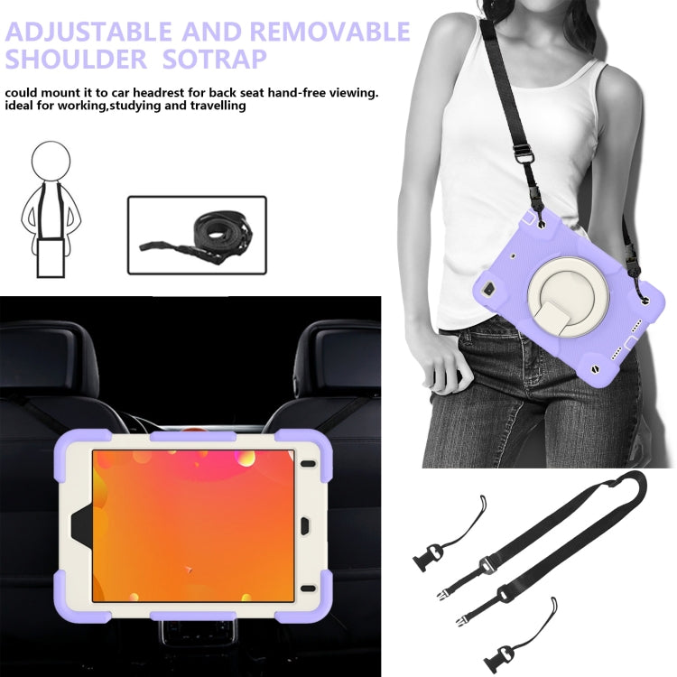 For iPad mini 4 2015/mini 2019 Silicone + PC Full Body Protection Tablet Case With Holder & Strap(Purple) - iPad mini (2019) / mini 5 Cases by buy2fix | Online Shopping UK | buy2fix