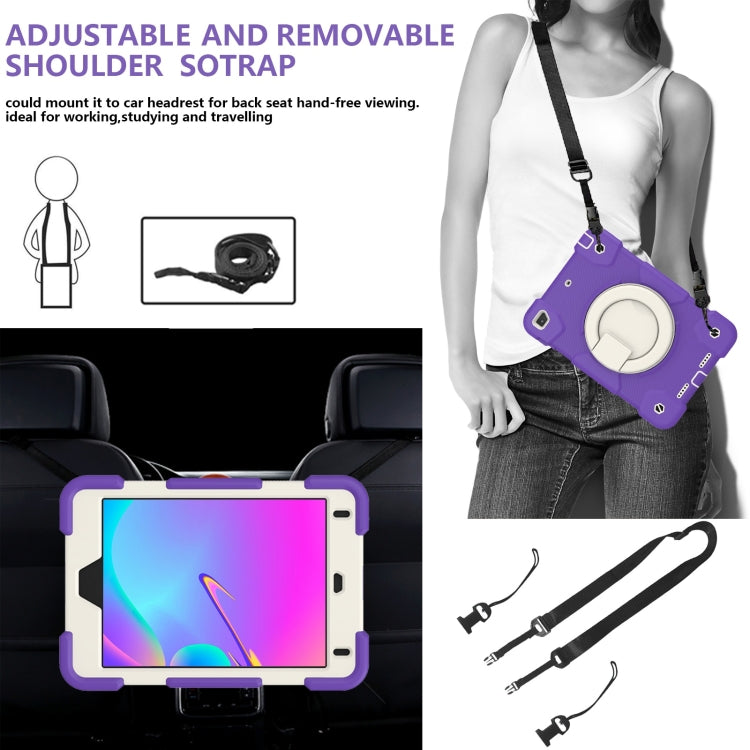 For iPad mini 4 2015/mini 2019 Silicone + PC Full Body Protection Tablet Case With Holder & Strap(Dark Purple) - iPad mini (2019) / mini 5 Cases by buy2fix | Online Shopping UK | buy2fix