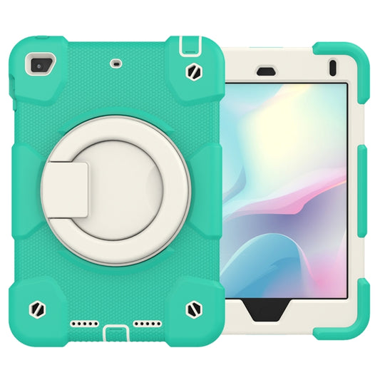 For iPad mini 4 2015/mini 2019 Silicone + PC Full Body Protection Tablet Case With Holder & Strap(Mint Green) - iPad mini (2019) / mini 5 Cases by buy2fix | Online Shopping UK | buy2fix