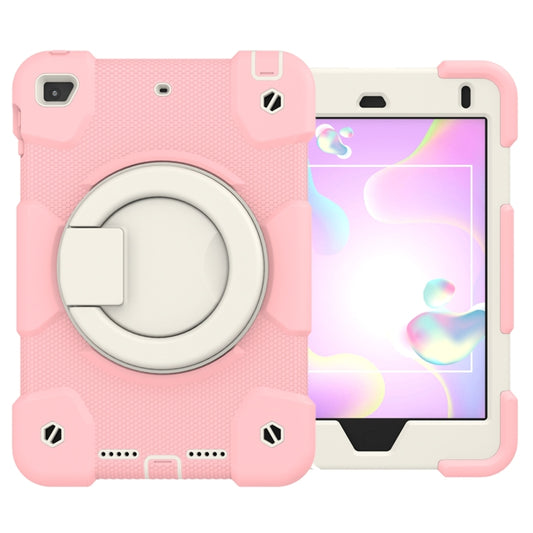 For iPad mini 4 2015/mini 2019 Silicone + PC Full Body Protection Tablet Case With Holder & Strap(Pink) - iPad mini (2019) / mini 5 Cases by buy2fix | Online Shopping UK | buy2fix