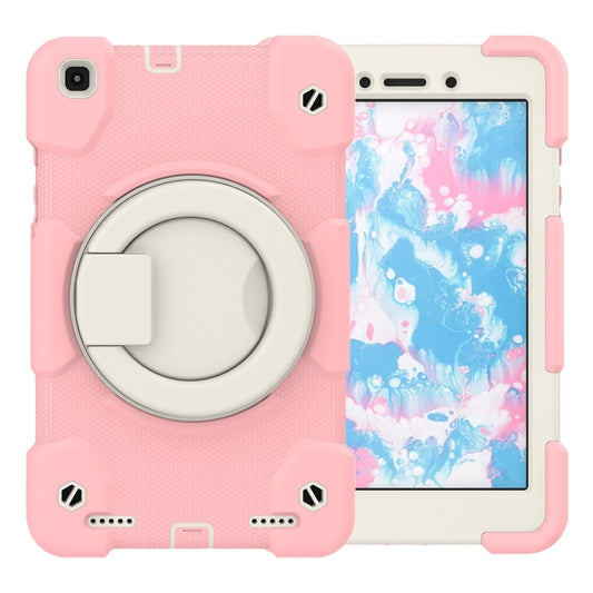 For Samsung Galaxy Tab A 8.0 2019 Silicone + PC Full Body Protection Tablet Case With Holder & Strap(Pink) - Other Galaxy Tab PC by buy2fix | Online Shopping UK | buy2fix