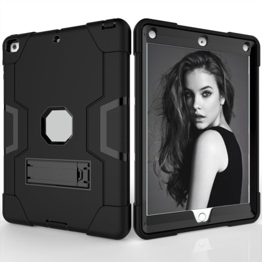 For iPad 4 / 3 / 2 Silicone + PC Protective Case with Stand(Black + Grey) - iPad 4 & 3 & 2 Cases by buy2fix | Online Shopping UK | buy2fix