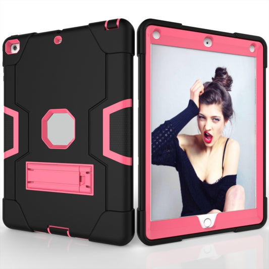For iPad 4 / 3 / 2 Silicone + PC Protective Case with Stand(Black + Pink) - iPad 4 & 3 & 2 Cases by buy2fix | Online Shopping UK | buy2fix