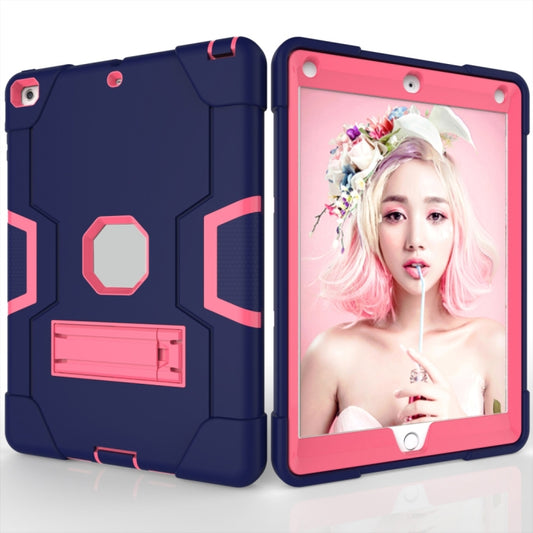 For iPad 4 / 3 / 2 Silicone + PC Protective Case with Stand(Blue + Pink) - iPad 4 & 3 & 2 Cases by buy2fix | Online Shopping UK | buy2fix