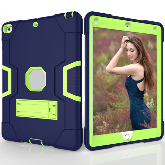 For iPad 4 / 3 / 2 Silicone + PC Protective Case with Stand(Blue + Green) - iPad 4 & 3 & 2 Cases by buy2fix | Online Shopping UK | buy2fix