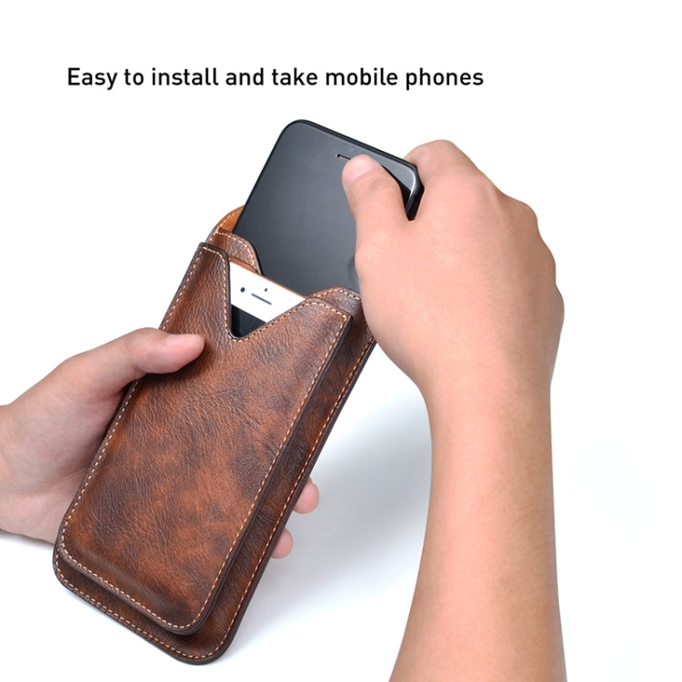 Outdoor Mountaineering Double-layer Phone Hanging Pocket for 6.5 inch Phone(Wine Red) - More iPhone Cases by buy2fix | Online Shopping UK | buy2fix