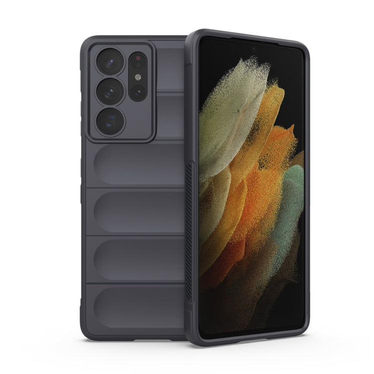 For Samsung Galaxy S21 Ultra 5G Magic Shield TPU + Flannel Phone Case(Dark Grey) - Galaxy S21 Ultra 5G Cases by buy2fix | Online Shopping UK | buy2fix