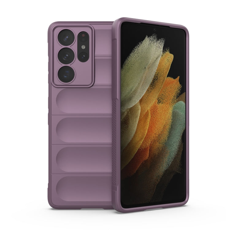For Samsung Galaxy S21 Ultra 5G Magic Shield TPU + Flannel Phone Case(Purple) - Galaxy S21 Ultra 5G Cases by buy2fix | Online Shopping UK | buy2fix