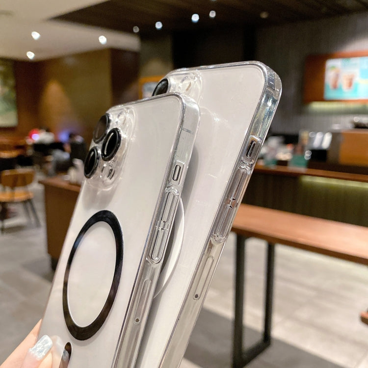 For iPhone 12 Pro MagSafe Magnetic Transparent PC + Glass Lens Film Phone Case(Blue) - iPhone 12 / 12 Pro Cases by buy2fix | Online Shopping UK | buy2fix
