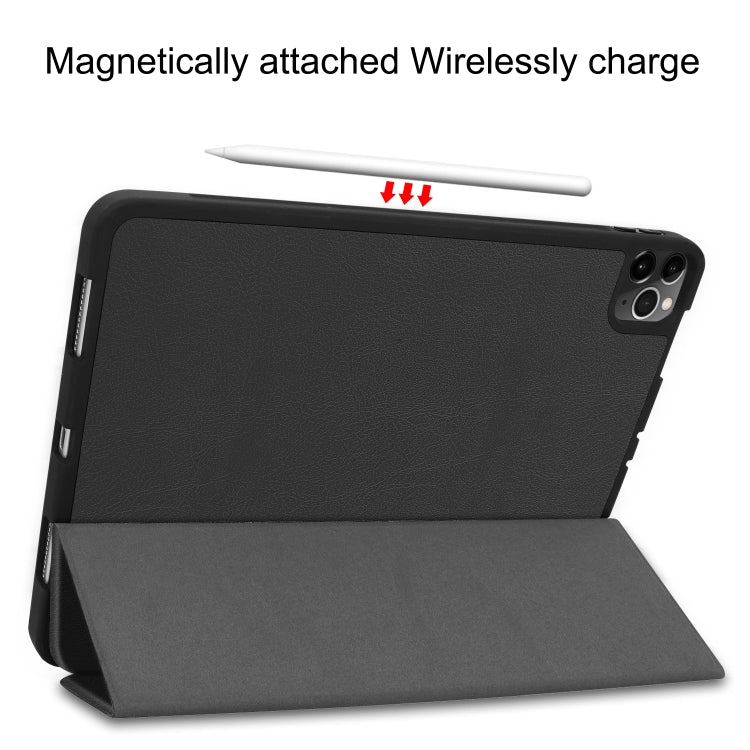 For iPad Pro 11 inch 2020 Custer Pattern TPU Smart Tablet Holster with Sleep Function & Tri-Fold Bracket & Pen Slot(Black) - iPad Pro 11 (2020) Cases by buy2fix | Online Shopping UK | buy2fix
