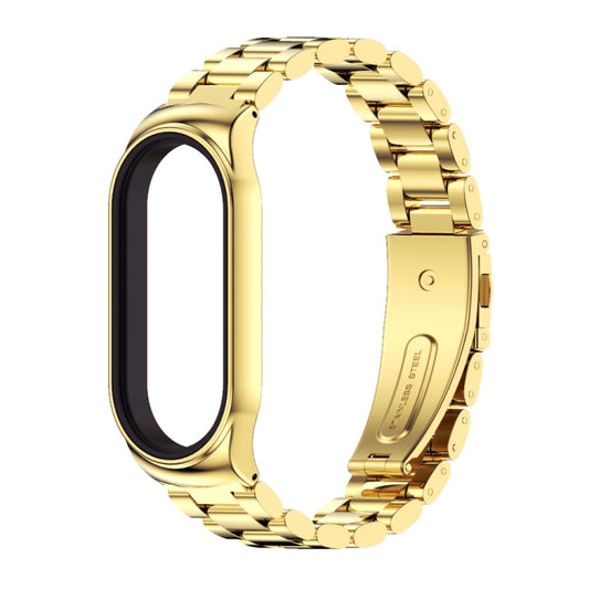 For Xiaomi Mi Band 7 / 7 NFC MIJOBS CS Three-Bead Metal Stainless Steel Watch Band(Gold) by MIJOBS