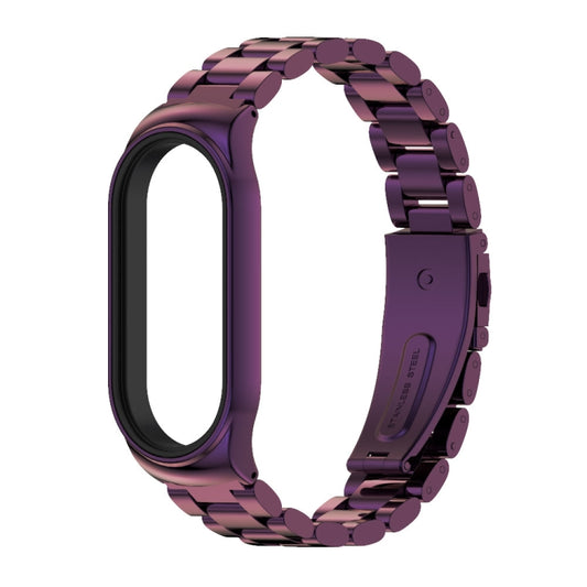 For Xiaomi Mi Band 7 / 7 NFC MIJOBS CS Three-Bead Metal Stainless Steel Watch Band(Purple) by MIJOBS