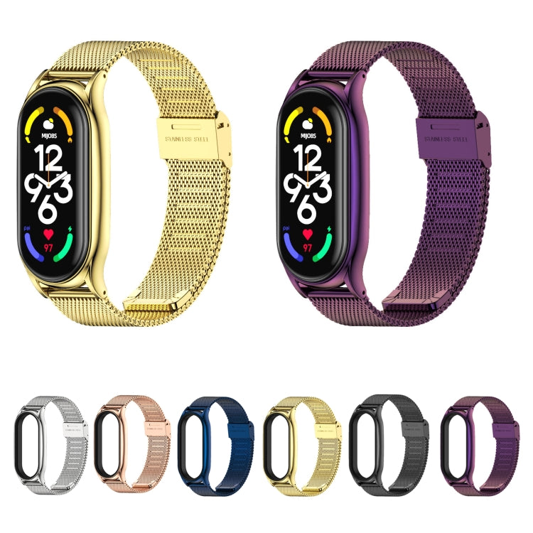 For Xiaomi Mi Band 7 / 7 NFC MIJOBS Milan Buckle Plus Stainless Steel Watch Band(Gold) by MIJOBS