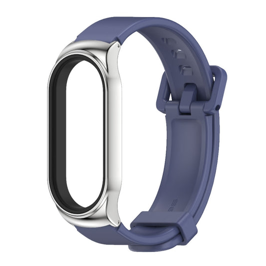 For Xiaomi Mi Band 7 / 7 NFC MIJOBS CS Metal Case + Silicone Watch Band(Blue Silver) by MIJOBS