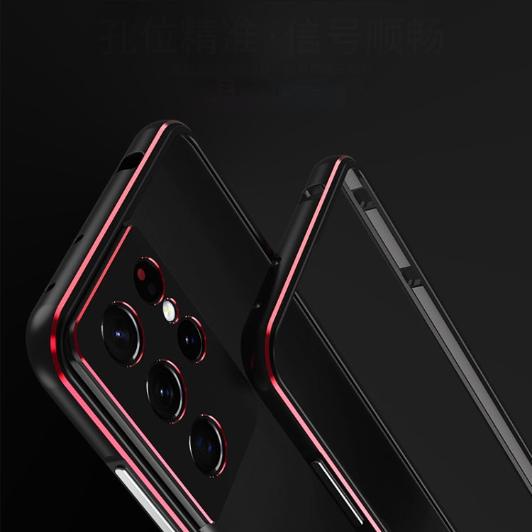 For Samsung Galaxy S21 Ultra Aurora Series Lens Protector + Metal Frame Protective Phone Case(Silver) - Galaxy S21 Ultra 5G Cases by buy2fix | Online Shopping UK | buy2fix