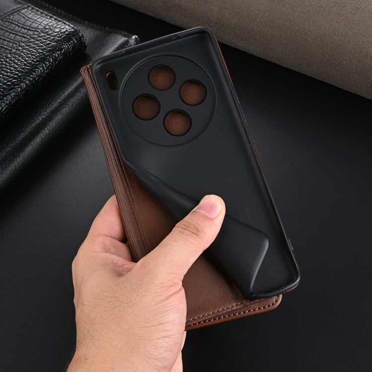 For vivo X100 AZNS Magnetic Calf Texture Leather Phone Case(Light Brown) by AZNS