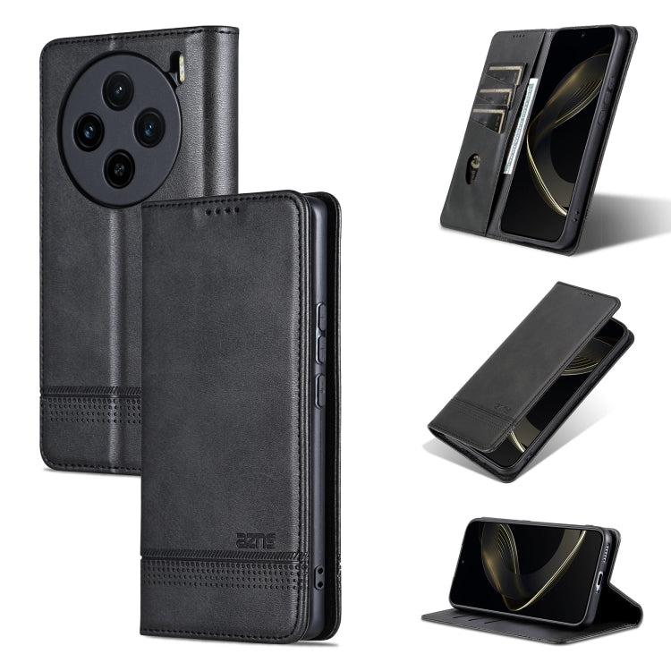 For vivo X100 AZNS Magnetic Calf Texture Leather Phone Case(Black) - vivo Cases by AZNS | Online Shopping UK | buy2fix