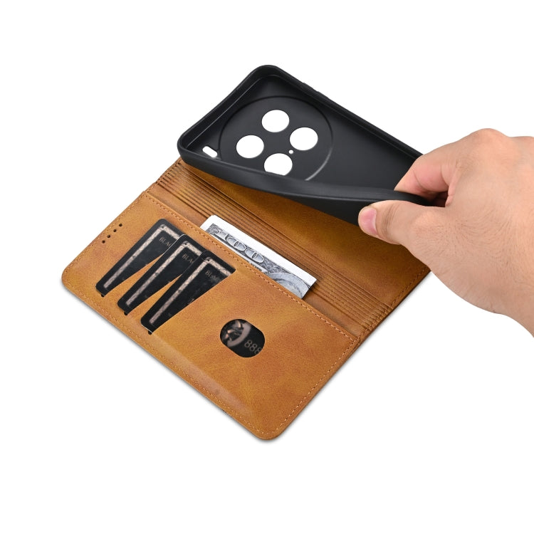 For vivo X100 Ultra AZNS Magnetic Calf Texture Leather Phone Case(Light Brown) by AZNS