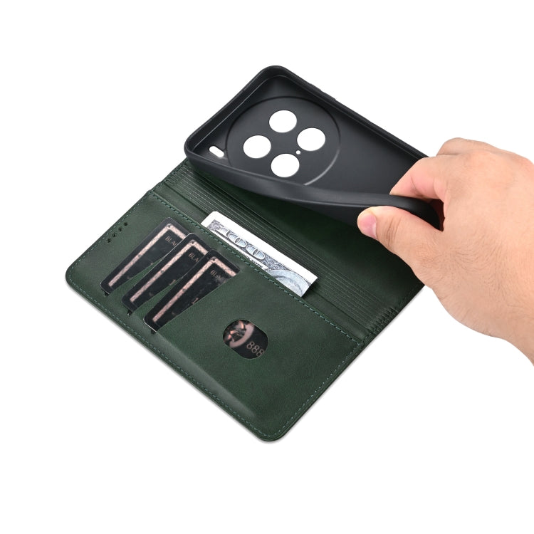 For vivo X100 Ultra AZNS Magnetic Calf Texture Leather Phone Case(Dark Green) by AZNS