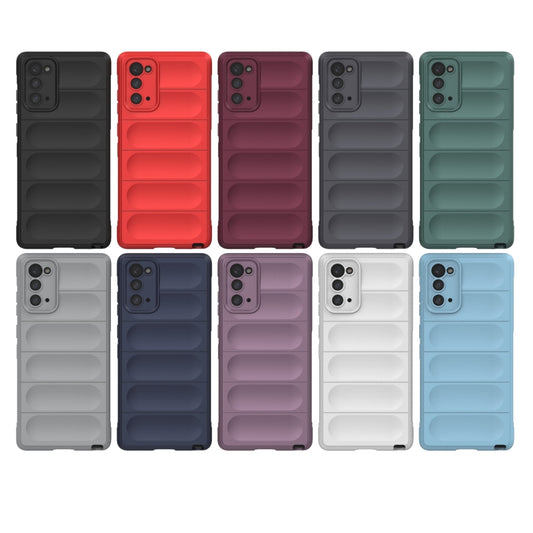 For Samsung Galaxy Note20 Magic Shield TPU + Flannel Phone Case(Dark Green) by buy2fix