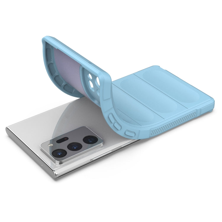 For Samsung Galaxy Note20 Ultra Magic Shield TPU + Flannel Phone Case(Light Blue) by buy2fix