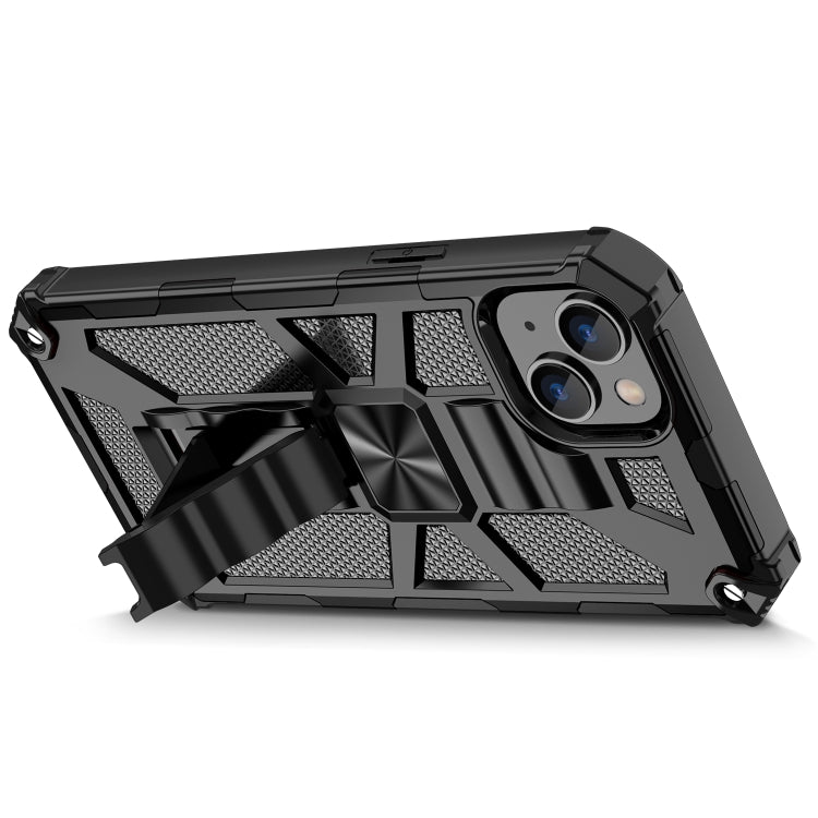 For iPhone 14 Plus Armor Shockproof TPU + PC Magnetic Protective Phone Case with Holder (Silver) - iPhone 14 Plus Cases by buy2fix | Online Shopping UK | buy2fix