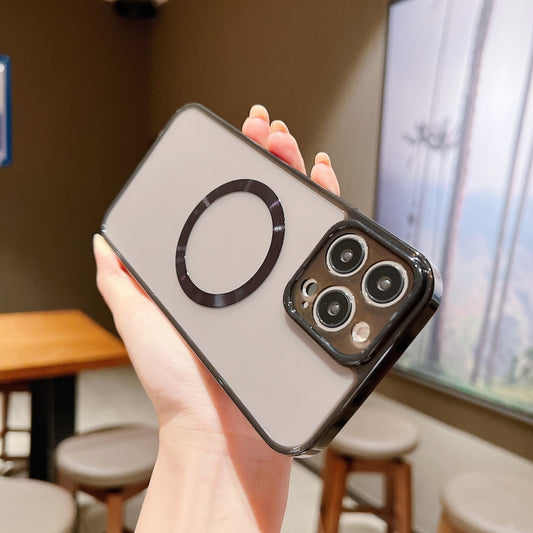 For iPhone 12 Frosted PC Magsafe Phone Case(Transparent Black) by buy2fix