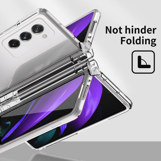 For Samsung Galaxy Z Fold2 5G Macaron Hinge Phone Case with Stylus Pen Fold Edition & Protective Film(Transparent) - Galaxy Phone Cases by buy2fix | Online Shopping UK | buy2fix