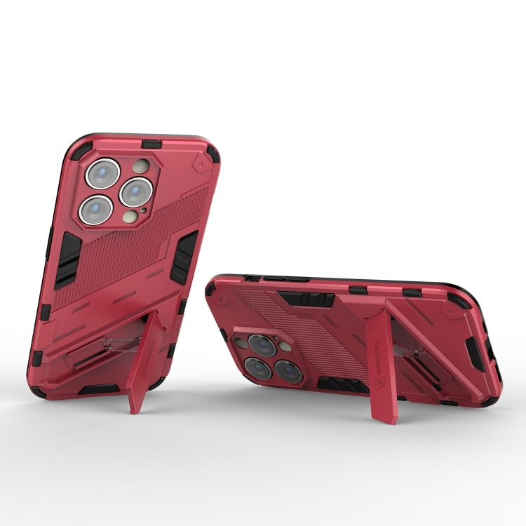 For iPhone 14 Pro Max Punk Armor 2 in 1 PC + TPU Phone Case (Light Red) - iPhone 14 Pro Max Cases by buy2fix | Online Shopping UK | buy2fix